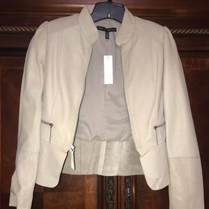 Leather Flounce Jacket